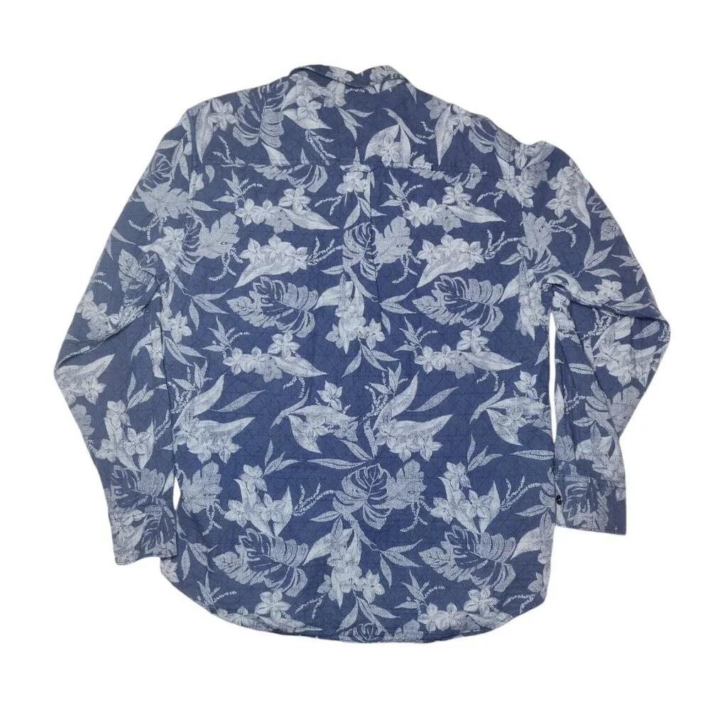 Tommy Bahama Jeans Island Crafted Button Shirt L Hawaiian Knit Tropical Beach